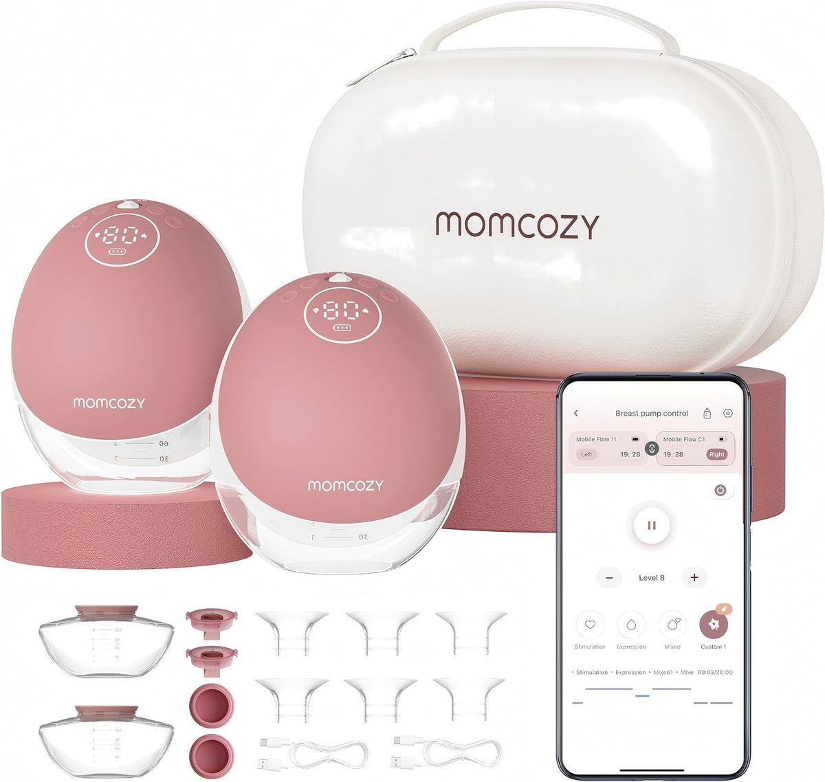 momcozy, Tiralatte, 24 mm, Rosso