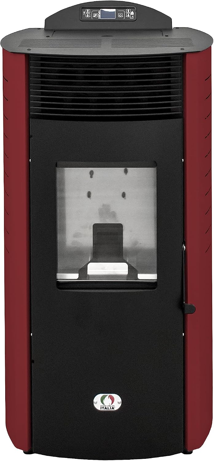 STUFE A PELLET ITALIA, Impianti di riscaldamento a pellet, 18 kW, 180 m, 125 kg, Rosso