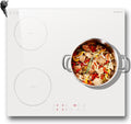 Karienvir, Piano cottura a induzione, 60 cm, 3500 W, 590 mm, Bianco, acciaio inox