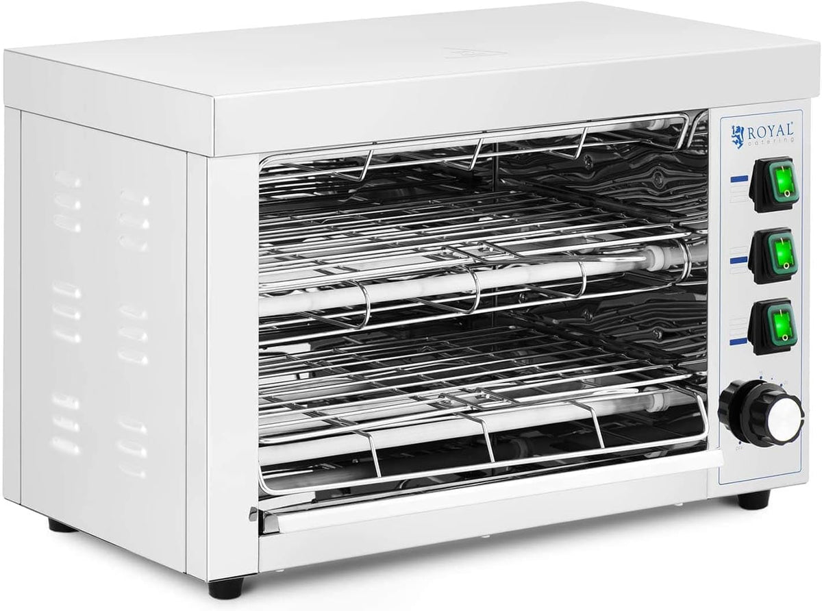 Royal Catering, Piastre tostapane, RCPES-340, 3150 W, Argento, acciaio inox, timer