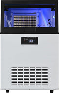 SHENGSHIYU, Macchina per cubetti di ghiaccio, 100 kg/24h, 480×450×780 mm, 380 W, Grigio, acciaio inox