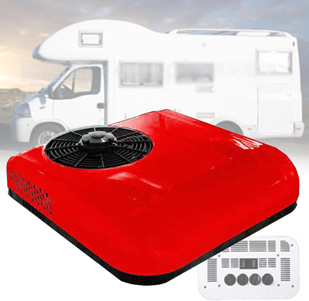Condizionatore, QUSYZD, 24 V, 20 dB, 2200 W, Rosso, telecomando