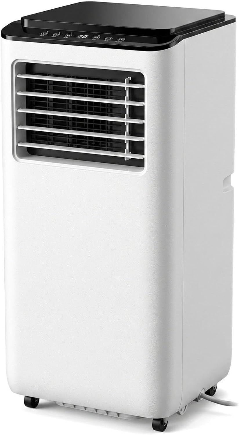 HUANQIN, Condizionatore, 12000 BTU, 16°C, 1,5 m, Nero, illuminazione LED, telecomando, timer