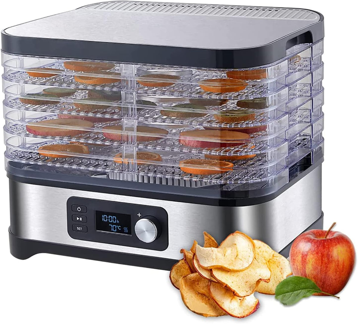 Essiccatori per alimenti, 32 x 23 x 25,5 cm, 400 W, 2,5 kg, Nero